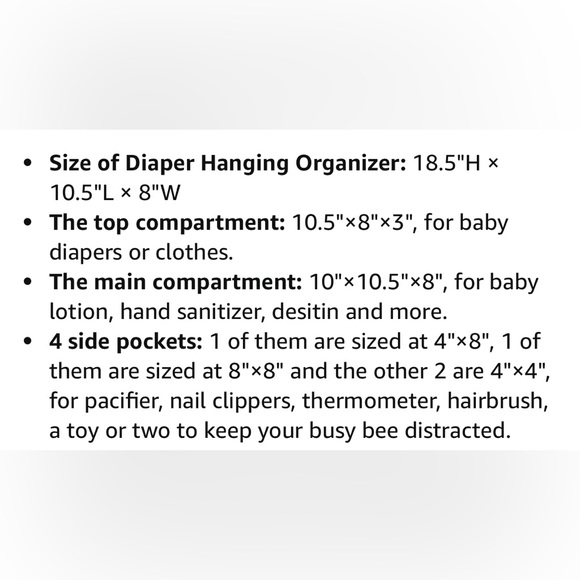 NEW, Maliton Baby Hanging Changing Table Diaper Organizer - Picture 7 of 13